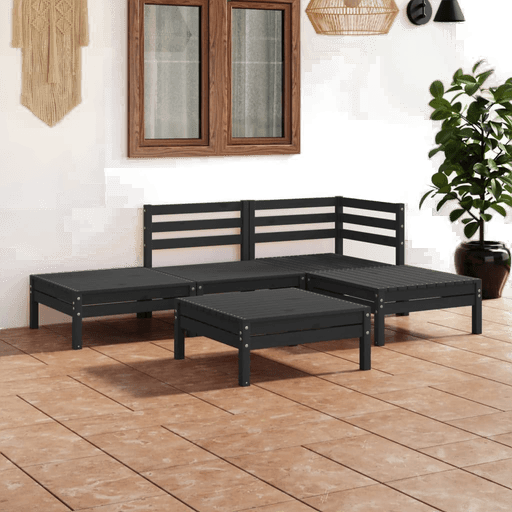 Vidaxl Hagesofagruppe 5 deler svart