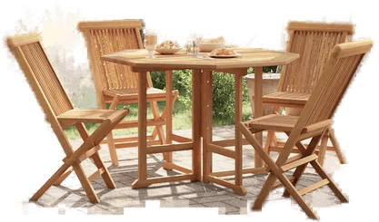 Vidaxl Utendørs spisestue 5 deler teak