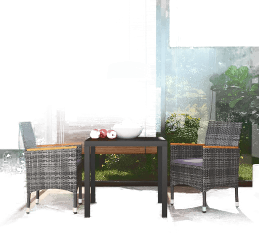 Vidaxl Hagespisegruppe 3 deler grå