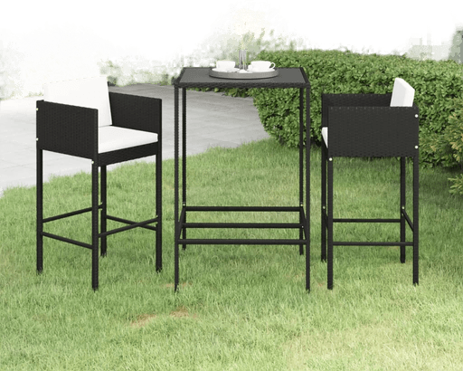 Vidaxl Barsett 3 deler svart