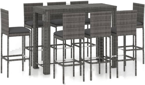 Vidaxl Barsett 9 deler grå