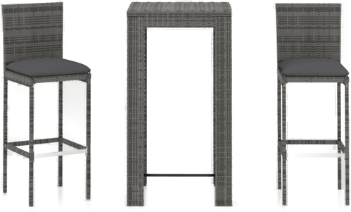 Vidaxl Barsett 3 deler grå