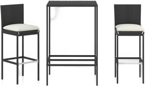 Vidaxl Barsett 3 deler svart