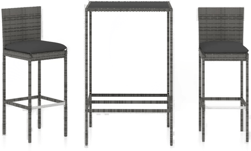 Vidaxl Barsett 3 deler grå