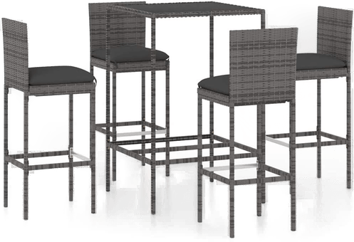 Vidaxl Barsett 5 deler grå