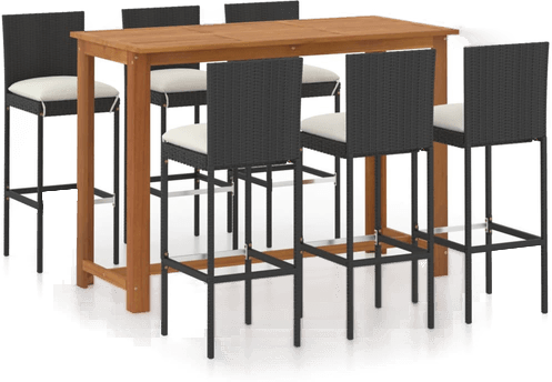 Vidaxl Barsett 7 deler svart