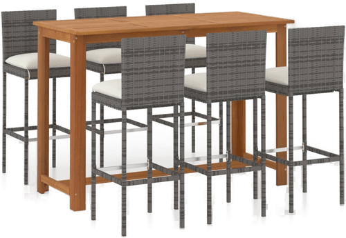 Vidaxl Barsett 7 deler grå