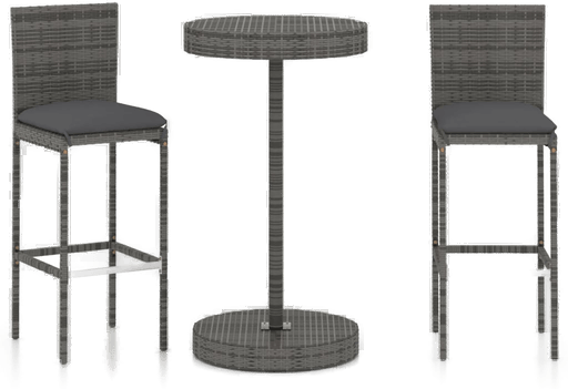 Vidaxl Barsett 3 deler grå