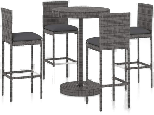 Vidaxl Barsett 5 deler grå