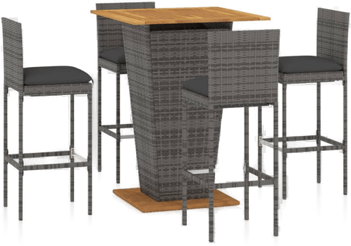 Vidaxl Barsett 5 deler grå