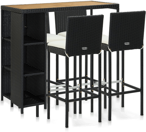 Vidaxl Barsett 5 deler svart