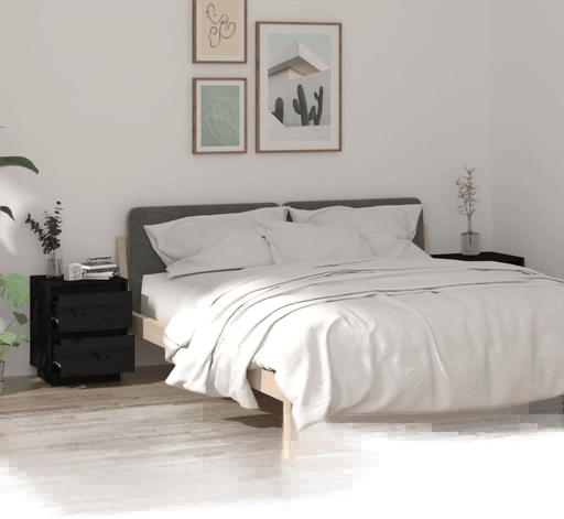 Vidaxl Nattbord 2 stk svart 40x35x50 cm