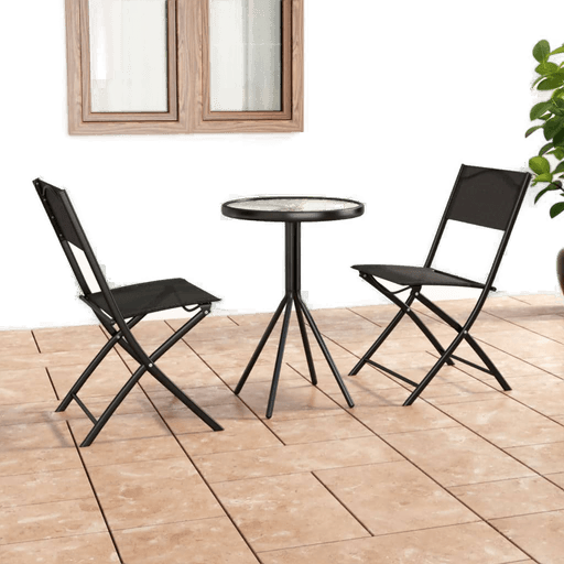 Vidaxl Bistrosett 3 deler svart