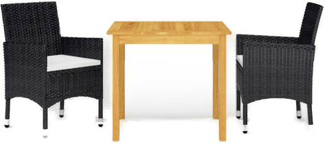 Vidaxl Hagespisegruppe 3 deler svart