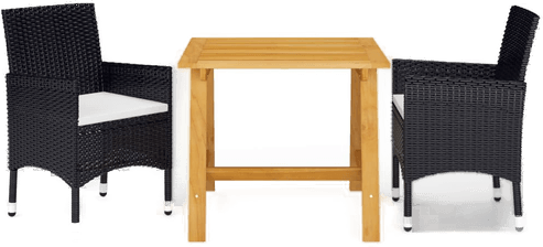 Vidaxl Hagespisegruppe 3 deler svart