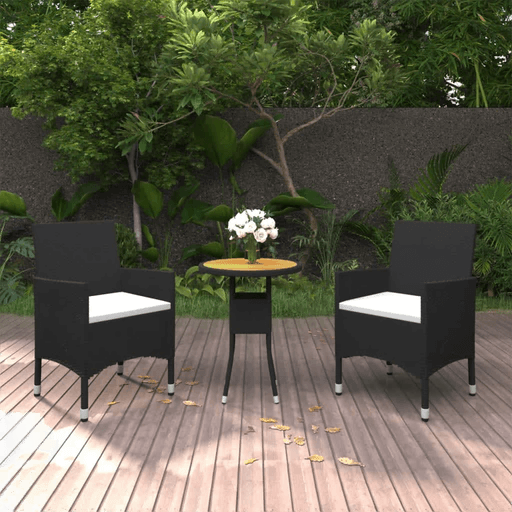 Vidaxl Hagebistrosett 3 deler svart