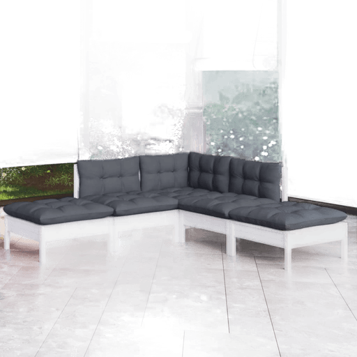 Vidaxl Hagesofagruppe 5 deler hvit