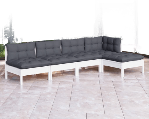 Vidaxl Hagesofagruppe 5 deler hvit