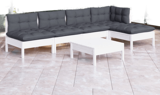 Vidaxl Hagesofagruppe 6 deler hvit