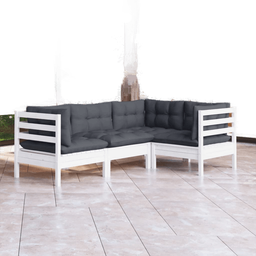 Vidaxl Hagesofagruppe 4 deler hvit