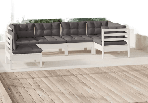 Vidaxl Hagesofagruppe 6 deler hvit