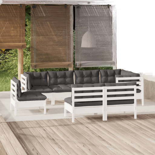 Vidaxl Hagesofagruppe 8 deler hvit