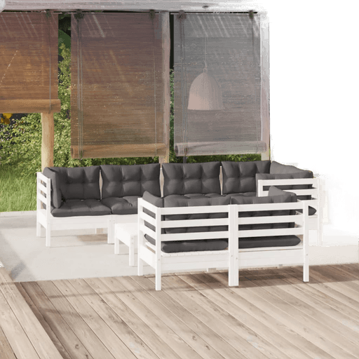 Vidaxl Hagesofagruppe 8 deler hvit