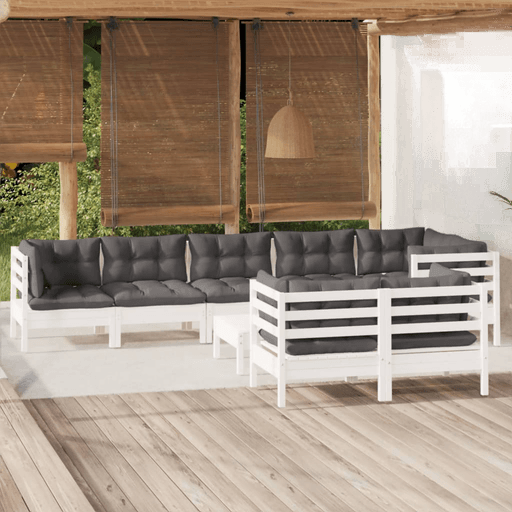 Vidaxl Hagesofagruppe 9 deler hvit