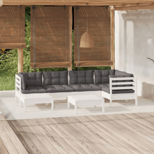 Vidaxl Hagesofagruppe 7 deler hvit