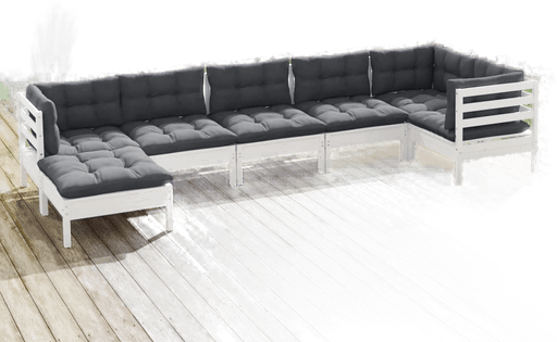 Vidaxl Hagesofagruppe 7 deler hvit