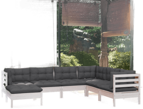 Vidaxl Hagesofagruppe 7 deler hvit