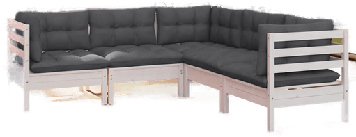 Vidaxl Hagesofagruppe 5 deler hvit