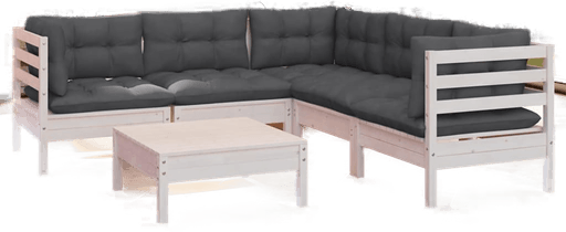 Vidaxl Hagesofagruppe 6 deler hvit