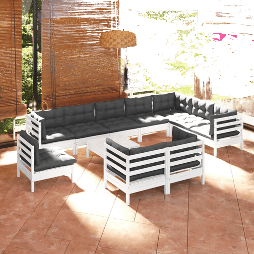 Vidaxl Hagesofagruppe 11 deler hvit