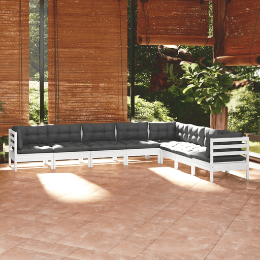 Vidaxl Hagesofagruppe 8 deler hvit