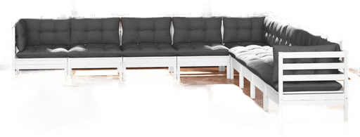 Vidaxl Hagesofagruppe 9 deler hvit