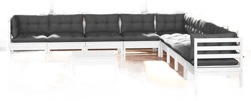 Vidaxl Hagesofagruppe 10 deler hvit