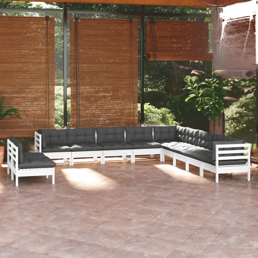 Vidaxl Hagesofagruppe 11 deler hvit