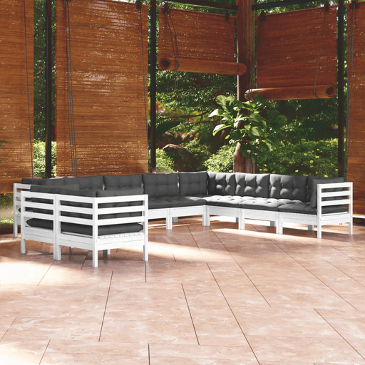 Vidaxl Hagesofagruppe 10 deler hvit