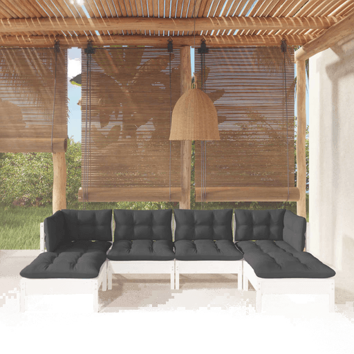 Vidaxl Hagesofagruppe 6 deler hvit