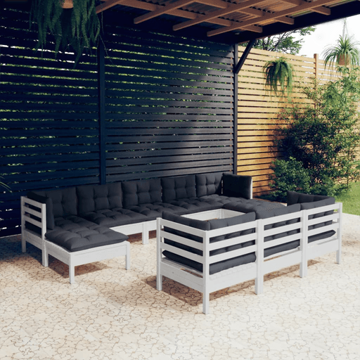 Vidaxl Hagesofagruppe 10 deler hvit