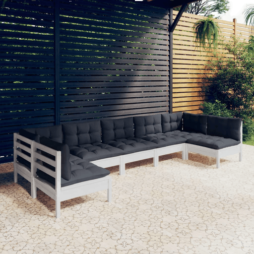 Vidaxl Hagesofagruppe 7 deler hvit