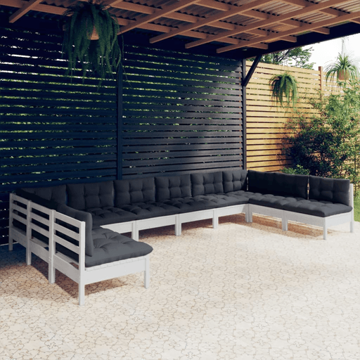 Vidaxl Hagesofagruppe 10 deler hvit