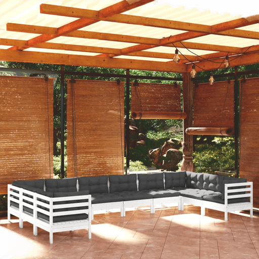 Vidaxl Hagesofagruppe 10 deler hvit