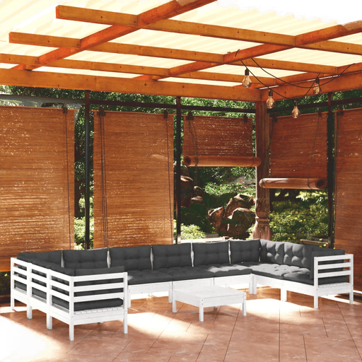 Vidaxl Hagesofagruppe 11 deler hvit