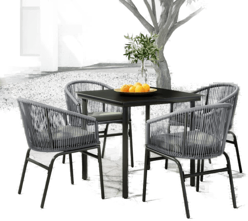 Vidaxl Utendørs spisestue 5 deler