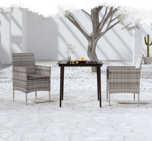 Vidaxl Hagespisegruppe 3 deler grå og svart