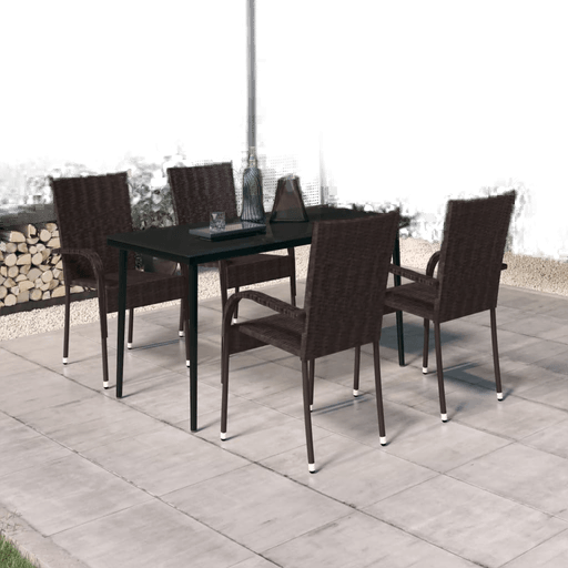 Vidaxl Utendørs spisestue 5 deler