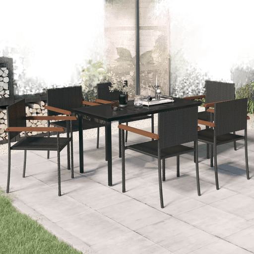 Vidaxl Utendørs spisestue 7 deler