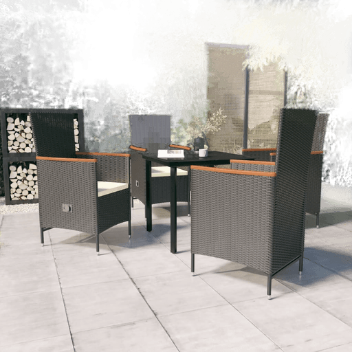 Vidaxl Hagespisegruppe 5 deler svart